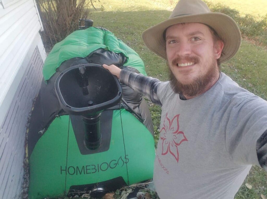 Paul with his Homebiogas system
