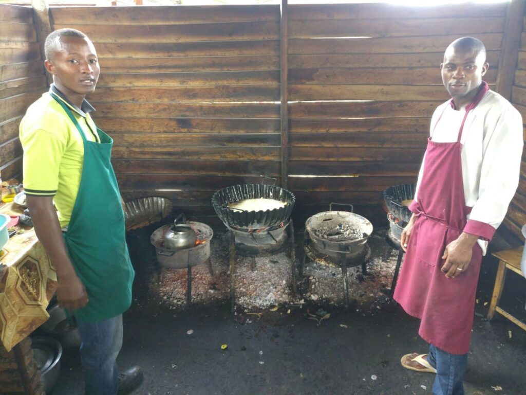 Traditional cooking in Kiglali, Rwanda