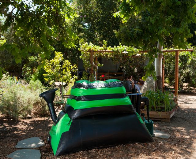 Homebiogas system in the garden