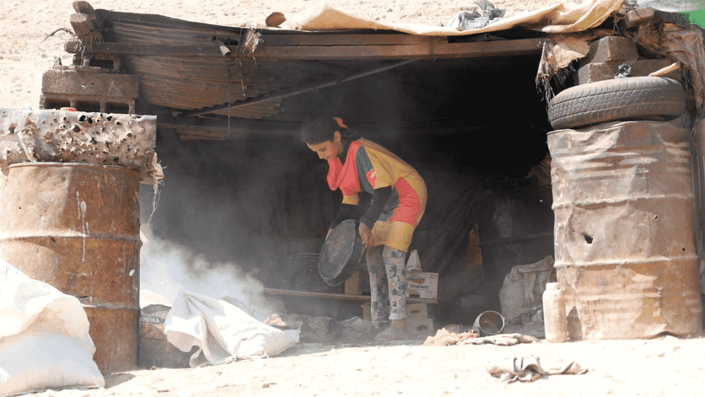 A Palestinian woman cooking