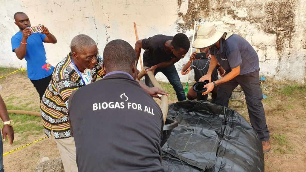 Installing Homebiogas system in Liberia