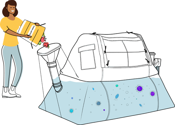 Throwing food leftovers to Homebiogas system