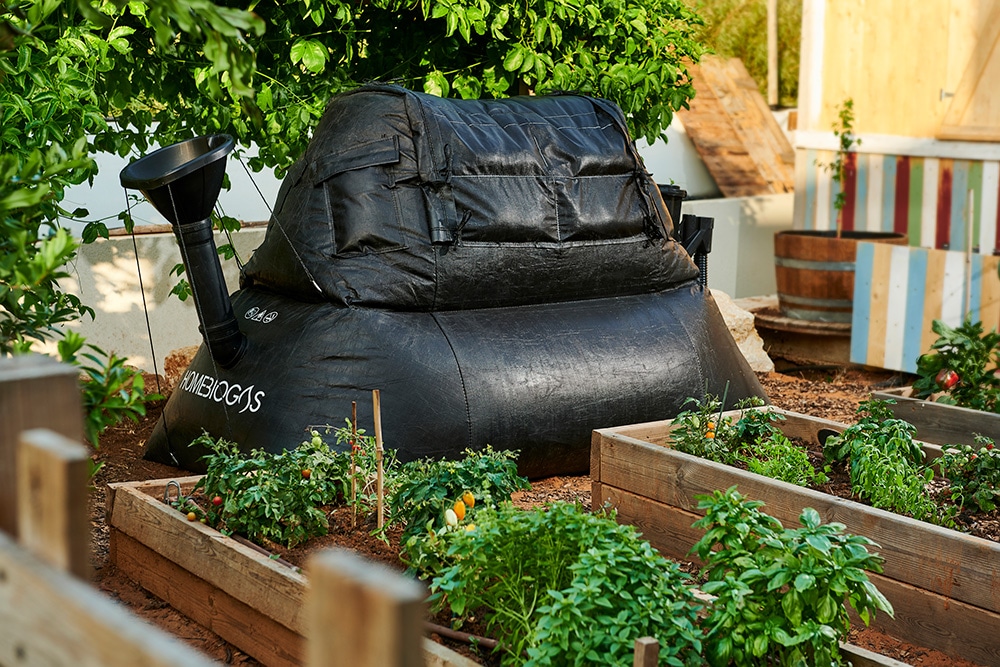 Homebiogas system in the garden