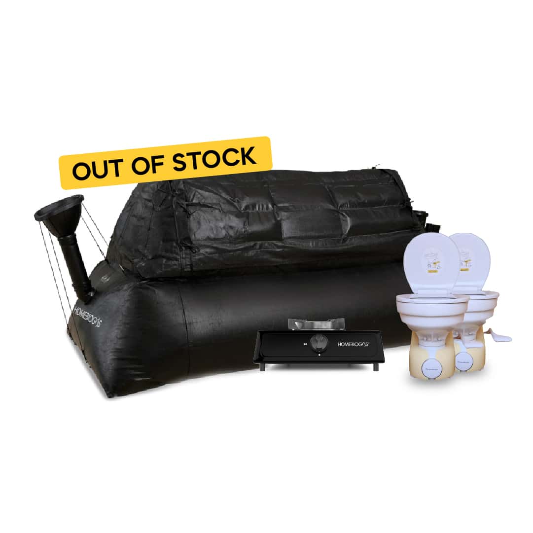 Large Bio-Toilet kit: HomeBiogas 4 + 2 Toilets​