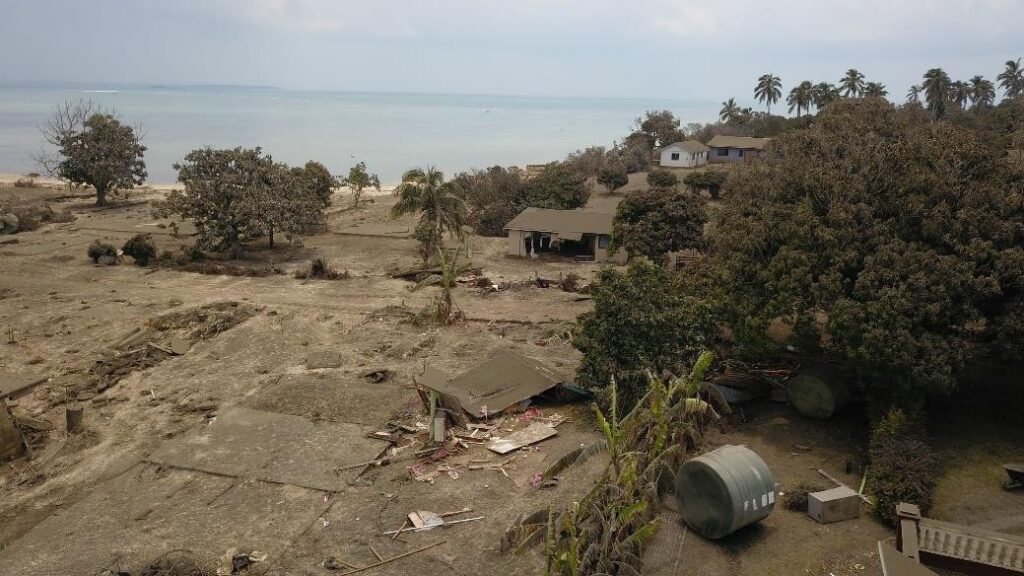 'Atata Island after the volcanic eruption and tsunami, 2022